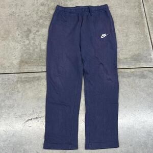 vintage nike navy relaxed baggy fit small logo swoosh sweatpants size medium